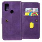 For Samsung Galaxy M51 Multifunctional Magnetic Copper Buckle Horizontal Flip Solid Color Leather Case with 10 Card Slots & Wallet & Holder & Photo Frame(Purple) - 8