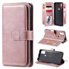 For Samsung Galaxy M51 Multifunctional Magnetic Copper Buckle Horizontal Flip Solid Color Leather Case with 10 Card Slots & Wallet & Holder & Photo Frame(Rose Gold) - 1