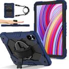 For Xiaomi Poco Pad 12.1 Contrast Color Robot Silicone Hybrid PC Tablet Case(Navy Black) - 1