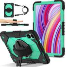For Xiaomi Poco Pad 12.1 Contrast Color Robot Silicone Hybrid PC Tablet Case(Black Mint Green) - 1