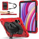 For Xiaomi Poco Pad 12.1 Contrast Color Robot Silicone Hybrid PC Tablet Case(Red Black) - 1