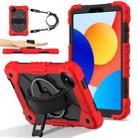 For Xiaomi Redmi Pad SE 8.7 Contrast Color Robot Silicone Hybrid PC Tablet Case(Red Black) - 1