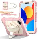 For Xiaomi Redmi Pad SE 8.7 Contrast Color Robot Silicone Hybrid PC Tablet Case(Rose Gold Beige) - 1