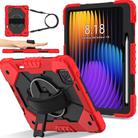 For Xiaomi Pad 7 / 7 Pro 2024 Contrast Color Robot Silicone Hybrid PC Tablet Case(Red Black) - 1