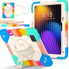 For Xiaomi Pad 7 / 7 Pro 2024 Contrast Color Robot Silicone Hybrid PC Tablet Case(Colorful Blue) - 1