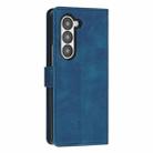 For Samsung Galaxy Z Fold6 Dream Triangle Folding Leather Phone Case with Lanyard(Blue) - 3