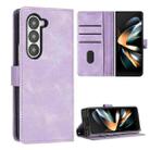 For Samsung Galaxy Z Fold6 Dream Triangle Folding Leather Phone Case with Lanyard(Purple) - 1