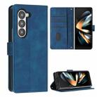 For Samsung Galaxy Z Fold5 Dream Triangle Folding Leather Phone Case with Lanyard(Blue) - 1