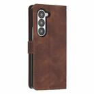 For Samsung Galaxy Z Fold5 Dream Triangle Folding Leather Phone Case with Lanyard(Brown) - 3