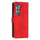 For Samsung Galaxy Z Fold5 Dream Triangle Folding Leather Phone Case with Lanyard(Red) - 3