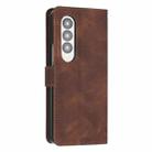 For Samsung Galaxy Z Fold4 Dream Triangle Folding Leather Phone Case with Lanyard(Brown) - 3