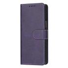 For Samsung Galaxy Z Fold6 Stitching Calf Texture Buckle Folding Leather Phone Case(Purple) - 2