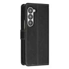 For Samsung Galaxy Z Fold6 Stitching Calf Texture Buckle Folding Leather Phone Case(Black) - 3