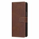 For Samsung Galaxy Z Fold6 Stitching Calf Texture Buckle Folding Leather Phone Case(Brown) - 2