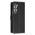 For Samsung Galaxy Z Fold5 Stitching Calf Texture Buckle Folding Leather Phone Case(Black) - 3