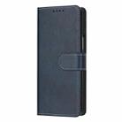 For Samsung Galaxy Z Fold4 Stitching Calf Texture Buckle Folding Leather Phone Case(Blue) - 2