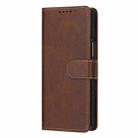 For Samsung Galaxy Z Fold4 Stitching Calf Texture Buckle Folding Leather Phone Case(Brown) - 2