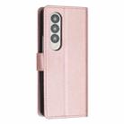 For Samsung Galaxy Z Fold4 Stitching Calf Texture Buckle Folding Leather Phone Case(Rose Gold) - 3