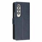 For Samsung Galaxy Z Fold3 5G Stitching Calf Texture Buckle Folding Leather Phone Case(Blue) - 3