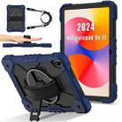 For Huawei MatePad SE 11 2024 Contrast Color Robot Silicone Hybrid PC Tablet Case(Navy Black) - 1