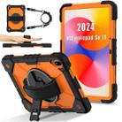 For Huawei MatePad SE 11 2024 Contrast Color Robot Silicone Hybrid PC Tablet Case(Black Orange) - 1