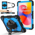 For Huawei MatePad SE 11 2024 Contrast Color Robot Silicone Hybrid PC Tablet Case(Black Blue) - 1