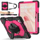 For Huawei MatePad Air 12 2024 Contrast Color Robot Silicone Hybrid PC Tablet Case(Black Rose Red) - 1