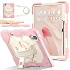 For Huawei MatePad Air 12 2024 Contrast Color Robot Silicone Hybrid PC Tablet Case(Rose Gold Beige) - 1