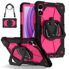 For Xiaomi Redmi Pad Pro 12.1 Contrast Color Robot Silicone Hybrid PC Tablet Case(Black Rose Red) - 1