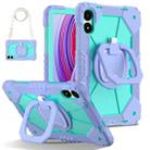 For Xiaomi Poco Pad 12.1 Contrast Color Robot Silicone Hybrid PC Tablet Case(Purple Mint Green) - 1