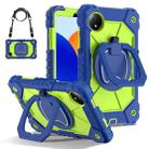 For Xiaomi Redmi Pad SE 8.7 Contrast Color Robot Silicone Hybrid PC Tablet Case(Navy Yellow Green) - 1