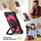 For Xiaomi Redmi Pad SE 8.7 Contrast Color Robot Silicone Hybrid PC Tablet Case(Black Rose Red) - 2