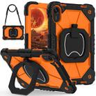 For Xiaomi Redmi Pad 2 11 2025 Contrast Color Robot Silicone Hybrid PC Tablet Case(Black Orange) - 1