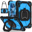 For Xiaomi Redmi Pad 2 11 2025 Contrast Color Robot Silicone Hybrid PC Tablet Case(Black Blue) - 1