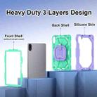 For Xiaomi Redmi Pad 2 11 2025 Contrast Color Robot Silicone Hybrid PC Tablet Case(Purple Mint Green) - 3
