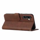 For Samsung Galaxy F16 5G / M16 5G Stitching Calf Texture Buckle Leather Phone Case(Brown) - 3
