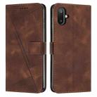 For Samsung Galaxy F06 / M06 5G Dream Triangle Leather Phone Case with Long  Lanyard(Brown) - 1