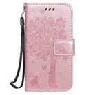 For iPhone 12 mini Tree & Cat Embossed Pattern Horizontal Flip Leather Case with Holder & Card Slots & Wallet & Lanyard(Rose Gold) - 2