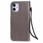 For iPhone 12 mini Tree & Cat Embossed Pattern Horizontal Flip Leather Case with Holder & Card Slots & Wallet & Lanyard(Gray) - 3