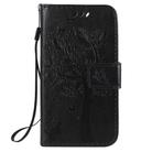 For iPhone 12 mini Tree & Cat Embossed Pattern Horizontal Flip Leather Case with Holder & Card Slots & Wallet & Lanyard(Black) - 2