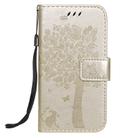 For iPhone 12 mini Tree & Cat Embossed Pattern Horizontal Flip Leather Case with Holder & Card Slots & Wallet & Lanyard(Gold) - 2