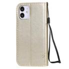 For iPhone 12 mini Tree & Cat Embossed Pattern Horizontal Flip Leather Case with Holder & Card Slots & Wallet & Lanyard(Gold) - 3