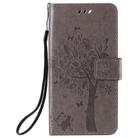 For iPhone 12 / 12 Pro Tree & Cat Embossed Pattern Horizontal Flip Leather Case with Holder & Card Slots & Wallet & Lanyard(Gray) - 2