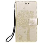 For iPhone 12 / 12 Pro Tree & Cat Embossed Pattern Horizontal Flip Leather Case with Holder & Card Slots & Wallet & Lanyard(Gold) - 2