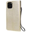 For iPhone 12 / 12 Pro Tree & Cat Embossed Pattern Horizontal Flip Leather Case with Holder & Card Slots & Wallet & Lanyard(Gold) - 3