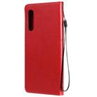 For LG G9 Tree & Cat Embossed Pattern Horizontal Flip Leather Case with Holder & Card Slots & Wallet & Lanyard(Red) - 3