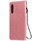 For LG G9 Tree & Cat Embossed Pattern Horizontal Flip Leather Case with Holder & Card Slots & Wallet & Lanyard(Pink) - 3