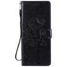 For LG G9 Tree & Cat Embossed Pattern Horizontal Flip Leather Case with Holder & Card Slots & Wallet & Lanyard(Black) - 2