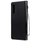 For LG G9 Tree & Cat Embossed Pattern Horizontal Flip Leather Case with Holder & Card Slots & Wallet & Lanyard(Black) - 3