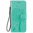 For LG K41S / K51S Tree & Cat Embossed Pattern Horizontal Flip Leather Case with Holder & Card Slots & Wallet & Lanyard(Green) - 2